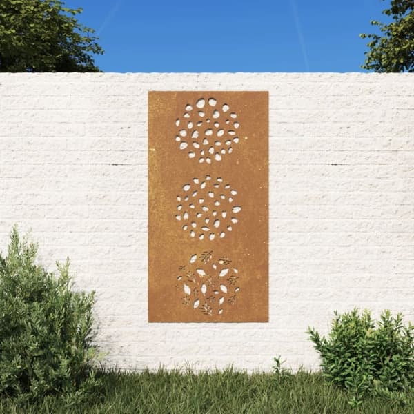 vidaXL Veggdekorasjon til hage 105x55 cm cortenstål bladdesign