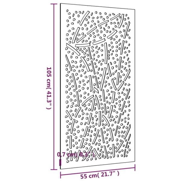 vidaXL udendørs vægdekoration 105x55 cm bladdesign cortenstål