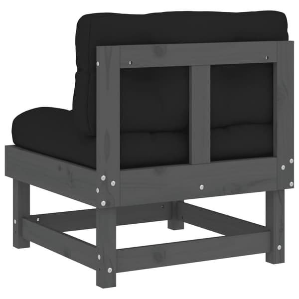 vidaXL Midtsofa med puter grå heltre furu