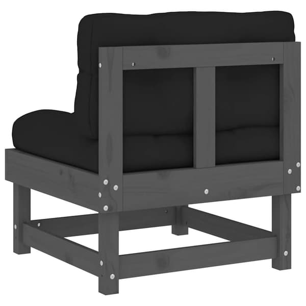 vidaXL Midtsofa med puter grå heltre furu