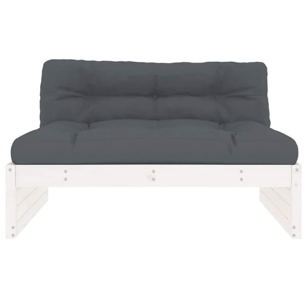vidaXL Midtsofa hvit 120x80 cm heltre furu