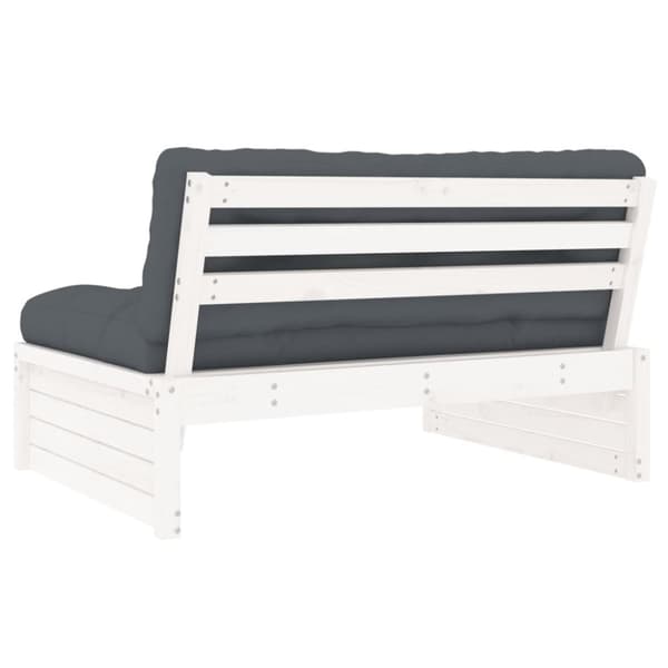 vidaXL Midtsofa hvit 120x80 cm heltre furu