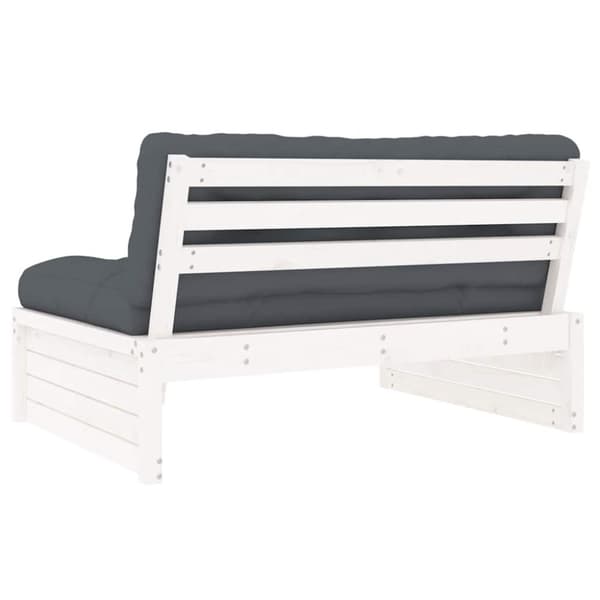 vidaXL Midtsofa hvit 120x80 cm heltre furu