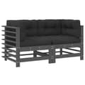 Miniatyrbilde 2 av 10: vidaXL Hjørnesofa med puter 2 stk grå heltre furu