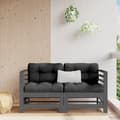 Miniatyrbilde 1 av 10: vidaXL Hjørnesofa med puter 2 stk grå heltre furu