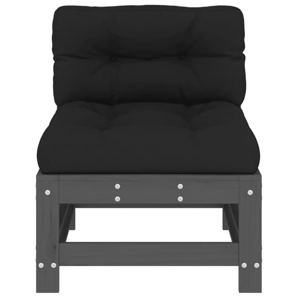 vidaXL Midtsofa med puter grå heltre furu