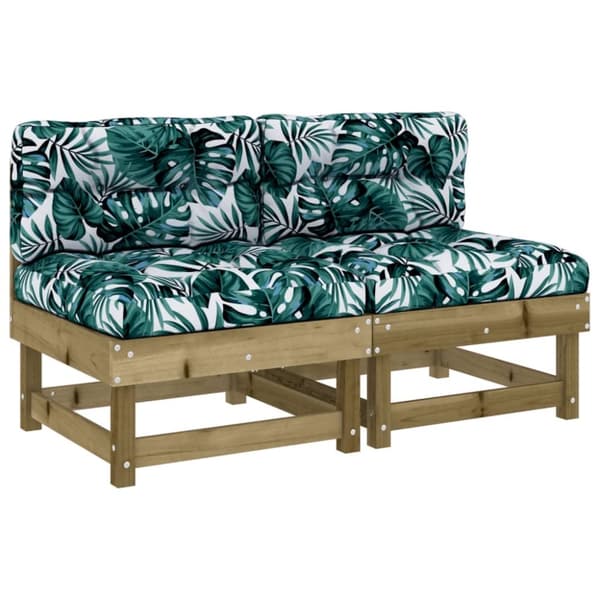 vidaXL Midtsofaer med puter 2 stk impregnert tre furu