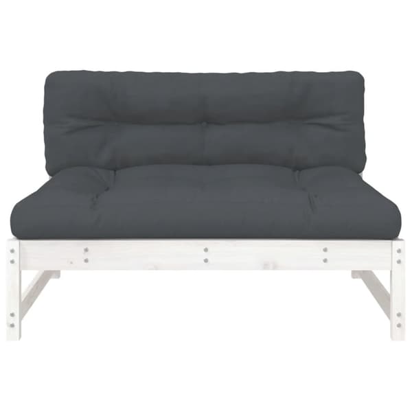vidaXL Midtsofa hvit 120x80 cm heltre furu