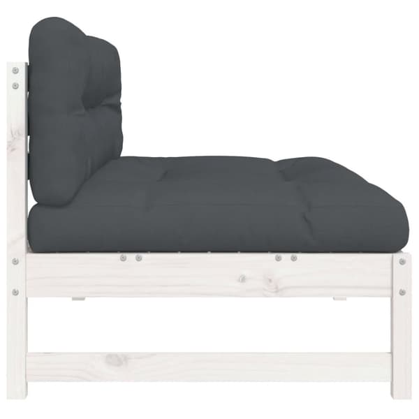 vidaXL Midtsofa hvit 120x80 cm heltre furu