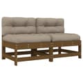 Miniatyrbillede 3 af 11: vidaXL midtermoduler til sofa 2 stk. med hynder massivt fyrretræ brun