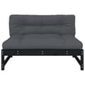 Miniatyrbilde 4 av 9: vidaXL Midtsofa svart 120x80 cm heltre furu