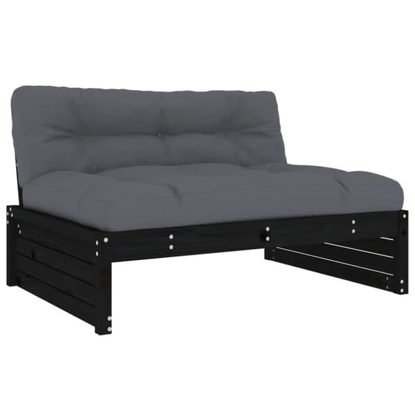 vidaXL Midtsofa svart 120x80 cm heltre furu