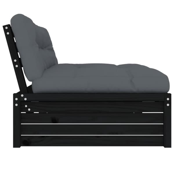 vidaXL Keskisohva musta 120x80 cm täysi mänty