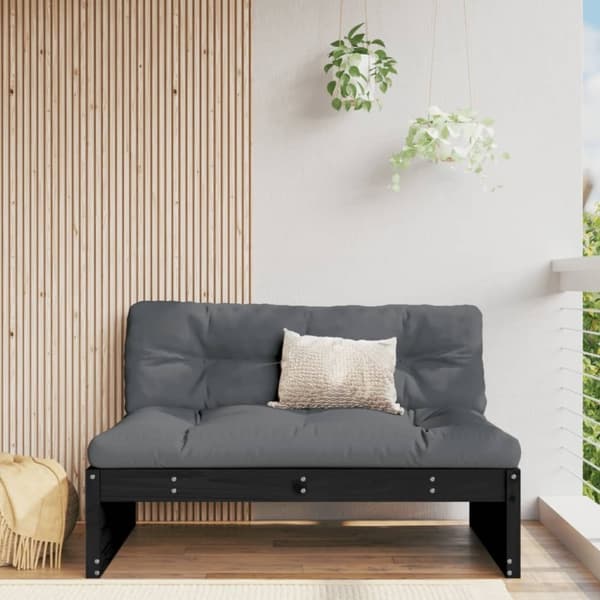 vidaXL Keskisohva musta 120x80 cm täysi mänty
