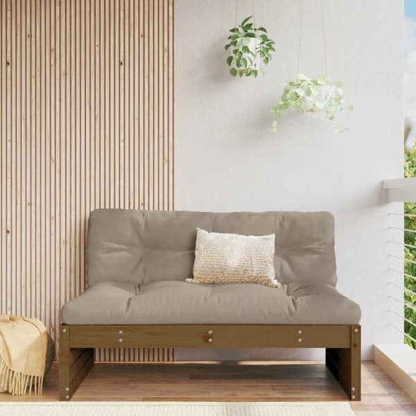 vidaXL Midtsofa honningbrun 120x80 cm heltre furu