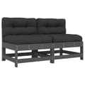 Miniatyrbilde 3 av 11: vidaXL Midtsofaer med puter 2 stk grå heltre furu