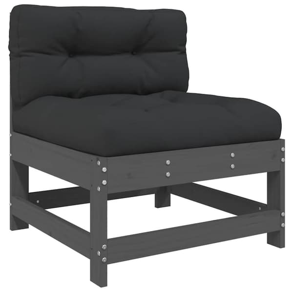 vidaXL Midtsofaer med puter 2 stk grå heltre furu