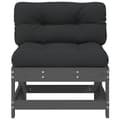 Miniatyrbilde 6 av 11: vidaXL Midtsofaer med puter 2 stk grå heltre furu
