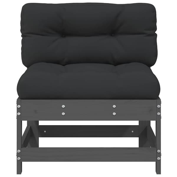 vidaXL Midtsofaer med puter 2 stk grå heltre furu