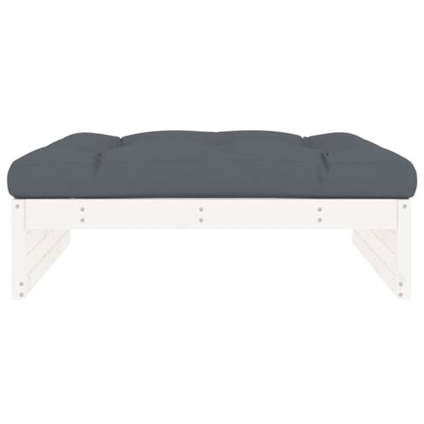 vidaXL Hagefotskammel hvit 120x80 cm heltre furu