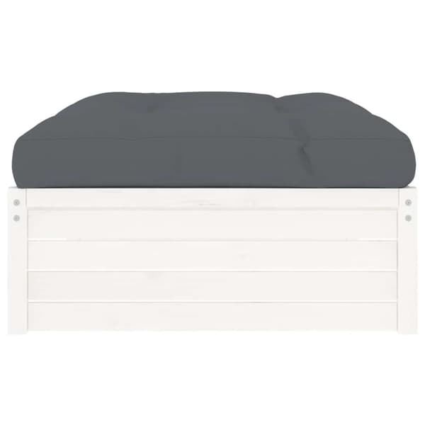 vidaXL Hagefotskammel hvit 120x80 cm heltre furu
