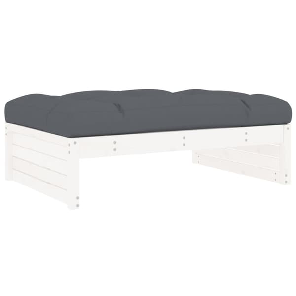 vidaXL Hagefotskammel hvit 120x80 cm heltre furu