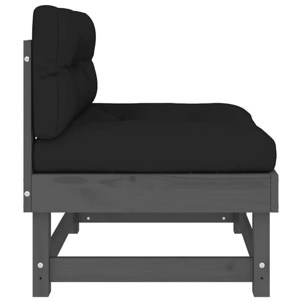 vidaXL Midtsofaer med puter 2 stk grå heltre furu