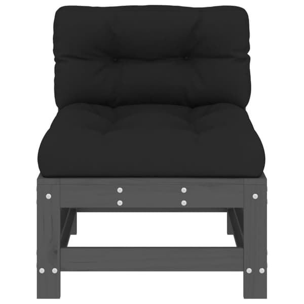 vidaXL Midtsofaer med puter 2 stk grå heltre furu