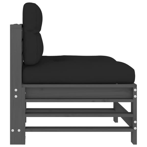 vidaXL Midtsofaer med puter 2 stk grå heltre furu