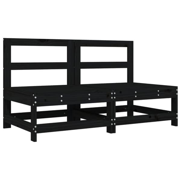 vidaXL midtermoduler til sofa 2 stk. med hynder massivt fyrretræ sort