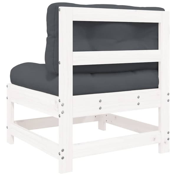 vidaXL Midtsofaer med puter 2 stk hvit heltre furu