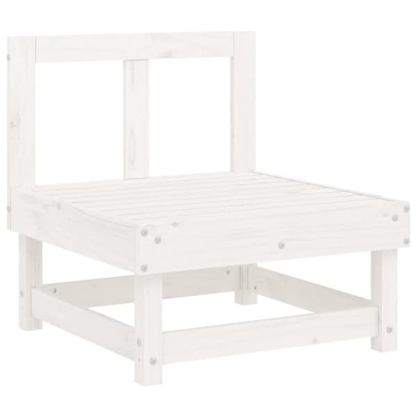 vidaXL Midtsofa med puter hvit heltre furu