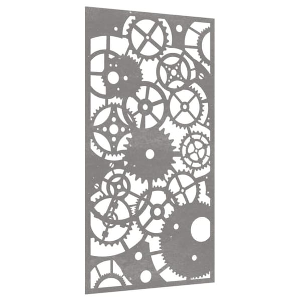 vidaXL udendørs vægdekoration 105x55 cm tandhjulsdesign cortenstål