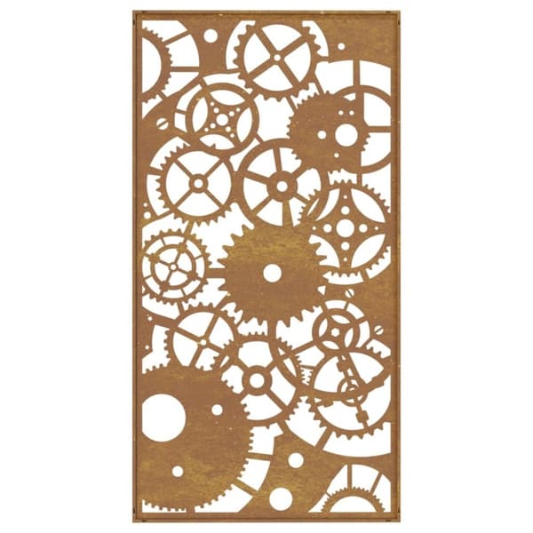 vidaXL udendørs vægdekoration 105x55 cm tandhjulsdesign cortenstål