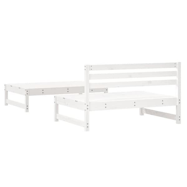 vidaXL Hagesofagruppe 2 deler hvit heltre furu