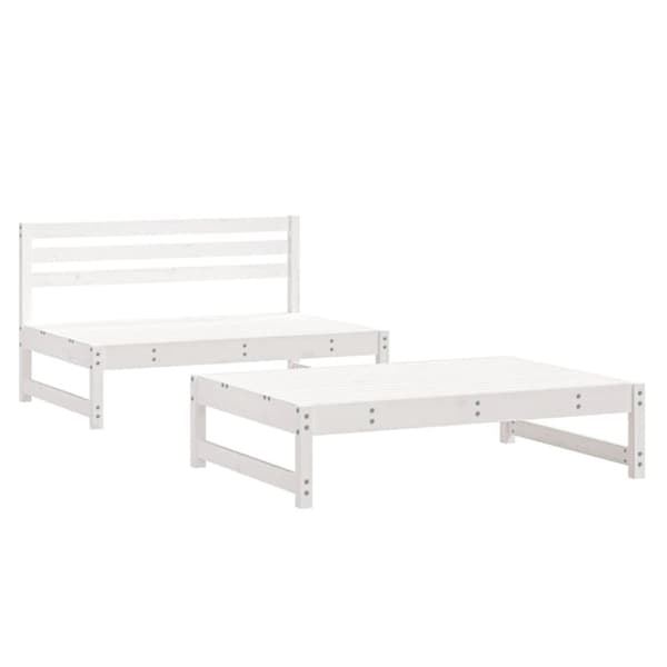 vidaXL Hagesofagruppe 2 deler hvit heltre furu