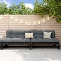 Miniatyrbillede 1 af 8: vidaXL midtermoduler til havesofa 2 stk. 120x80 cm massivt fyr sort
