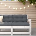 Miniatyrbillede 1 af 7: vidaXL hjørnemodul til havesofa massivt fyrretræ hvid