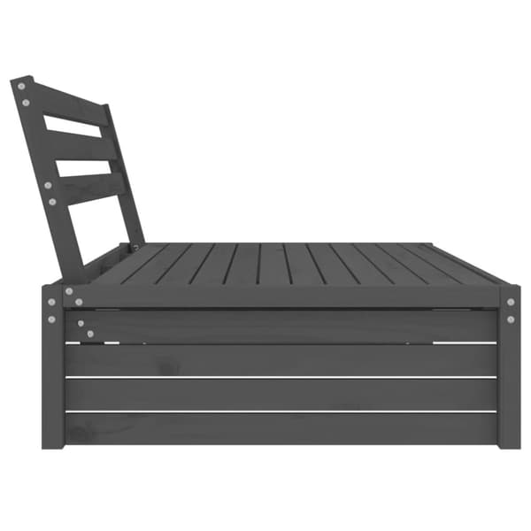 vidaXL Utendørs midtsofa grå 120x80 cm heltre furu