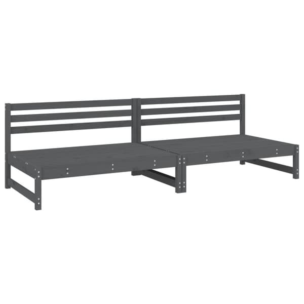 vidaXL Utendørs midtsofaer 2 stk grå 120x80 cm heltre furu