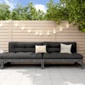 Miniatyrbilde 1 av 8: vidaXL Utendørs midtsofaer 2 stk grå 120x80 cm heltre furu