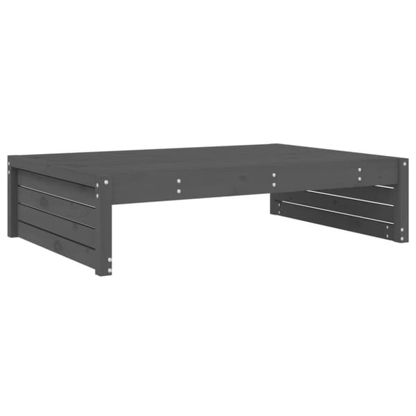 vidaXL Hagefotskammel grå 120x80 cm heltre furu