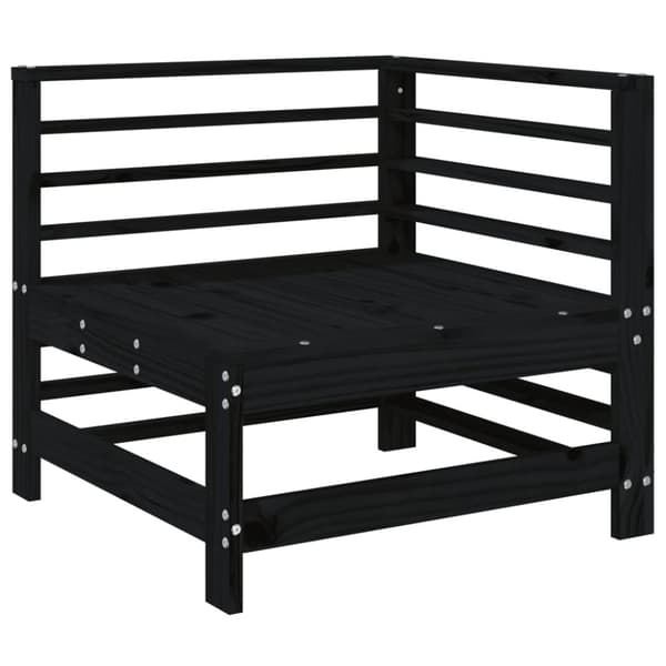 vidaXL Loungegrupp 3 delar svart massiv furu