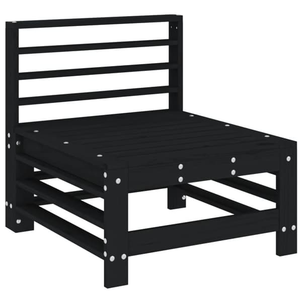vidaXL Loungegrupp 3 delar svart massiv furu