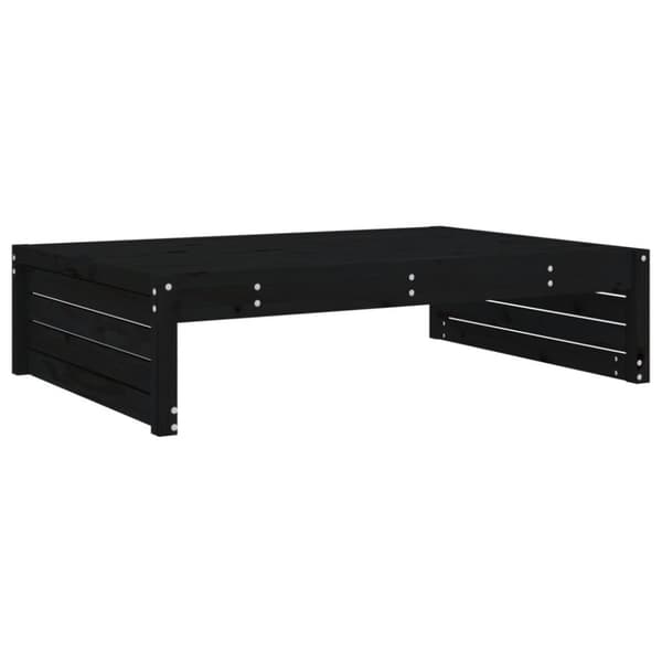 vidaXL Hagefotskammel svart 120x80 cm heltre furu