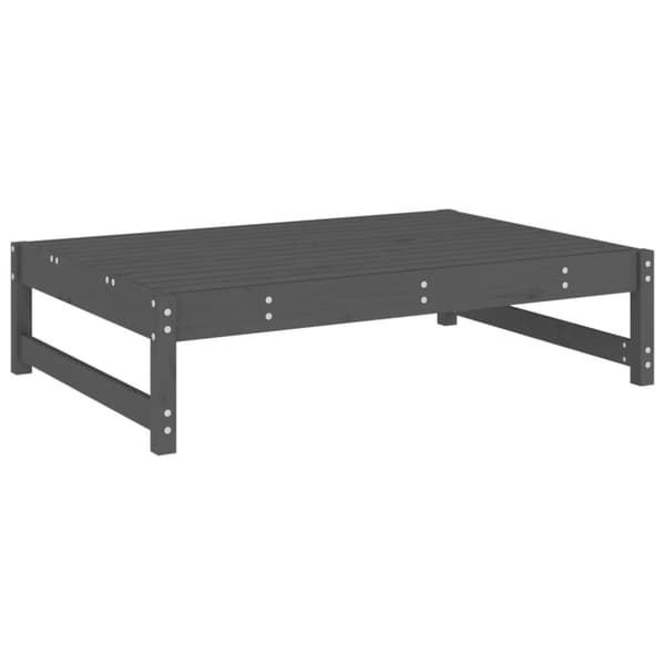 vidaXL Fotpall för trädgården grå 120x80 cm massiv furu