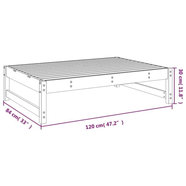 vidaXL Fotpall för trädgården grå 120x80 cm massiv furu