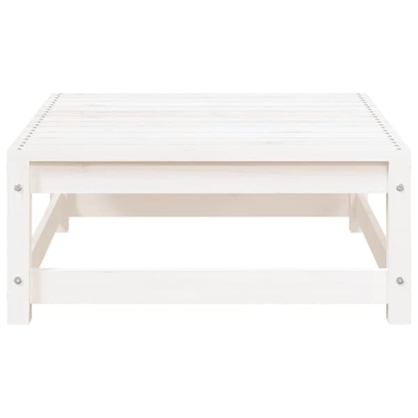 vidaXL Fotskammel til hage hvit 70x70x30 cm heltre furu