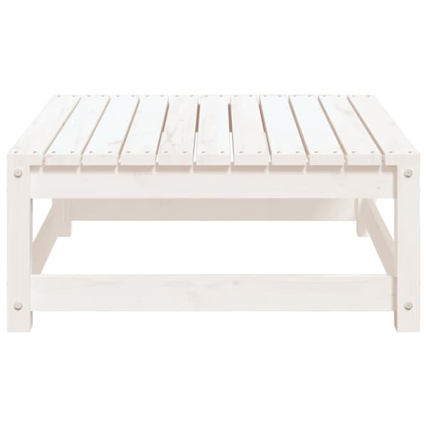 vidaXL Fotskammel til hage hvit 70x70x30 cm heltre furu
