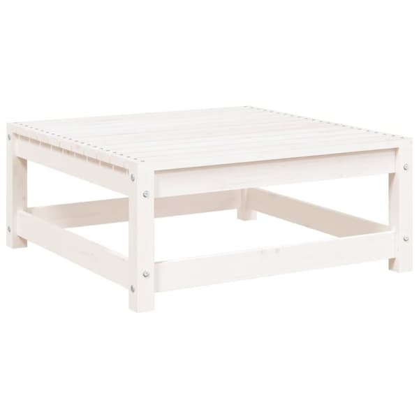 vidaXL Fotskammel til hage hvit 70x70x30 cm heltre furu